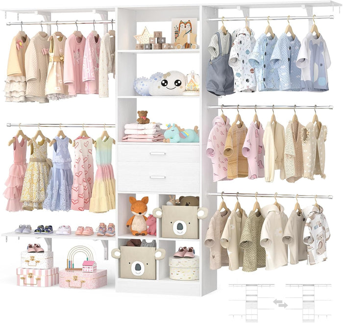 Closet System - 4.75-8FT Closet Organizer System