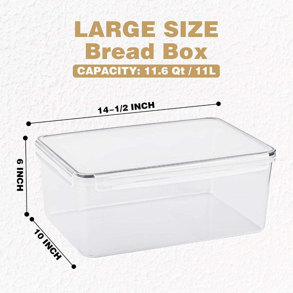 Tiawudi 2 Pack Large Bread Box for Kitchen Countertop, Airtight Bread Storage...