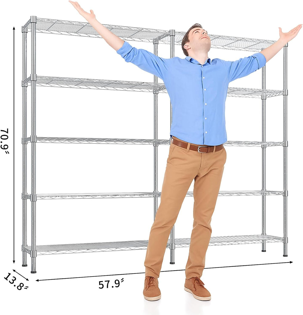 Karl home Storage Shelves Adjustable Garage Storage Shelving, Double Row,Flex...