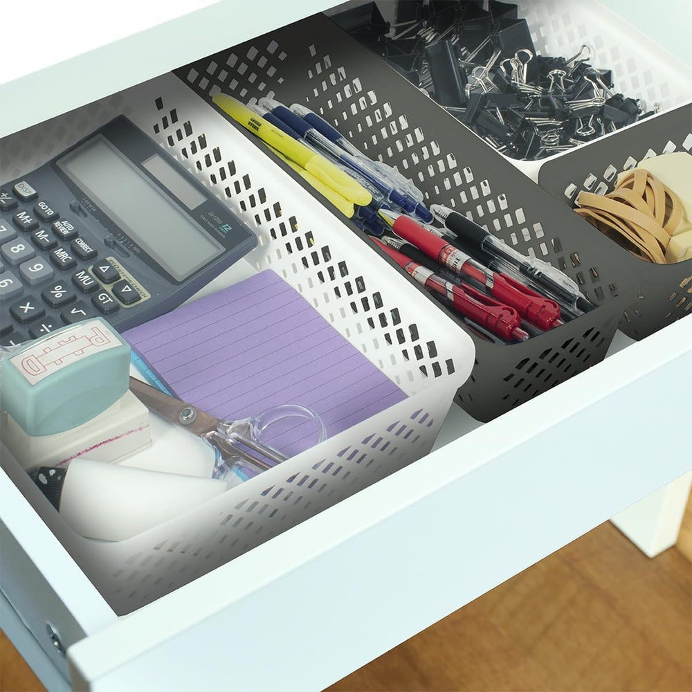 Glad Plastic Storage Basket Set - Multipurpose Drawer Trays, Kitchen Pantry C...