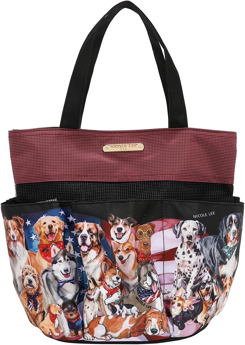 Nicole Lee Fashion Caddy Organizer Bag, 6 Pockets, Polyester, Meshed