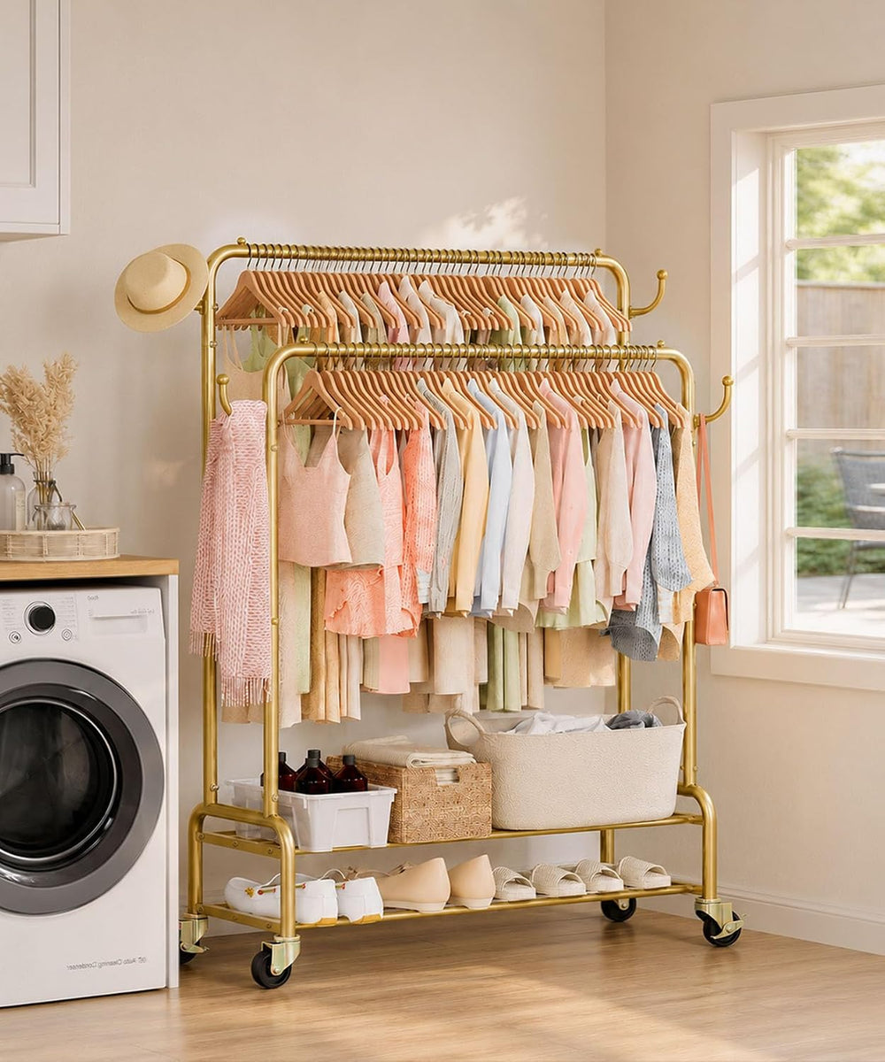 Homde Sturdy Garment Rack for Bedroom: 265 lbs Heavy Duty Clothes Organizer