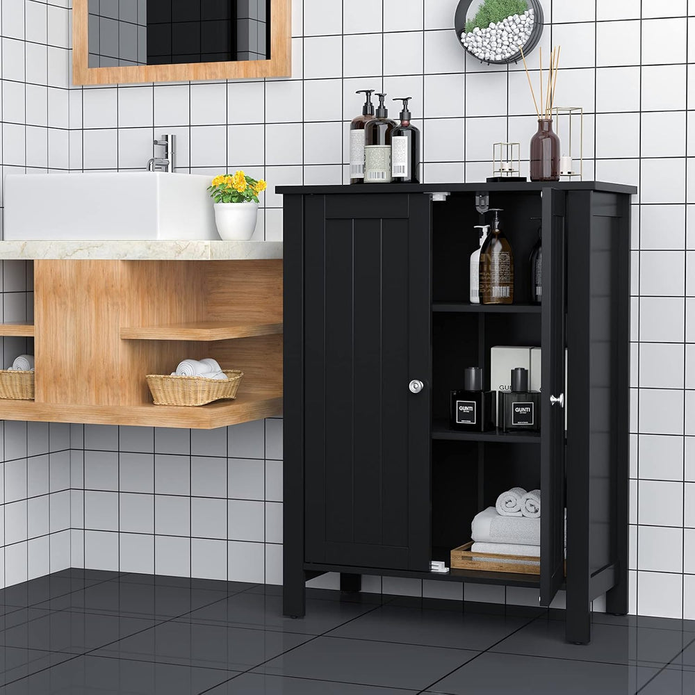 GOFLAME Bathroom Floor Cabinet, Freestanding Storage Organizer Cabinet with 3...