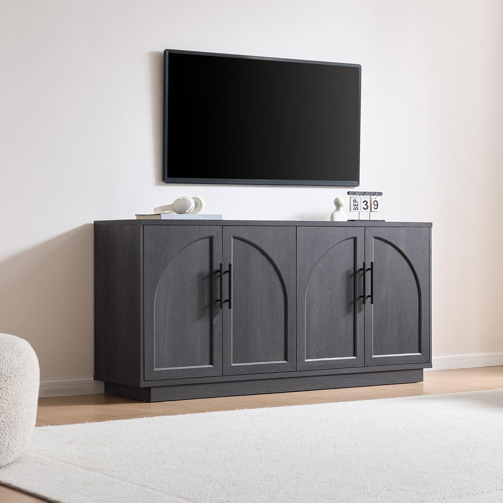 Fatmok 59" Sideboard Buffet Cabinet & TV Stand Set of 2, Modern Arch...