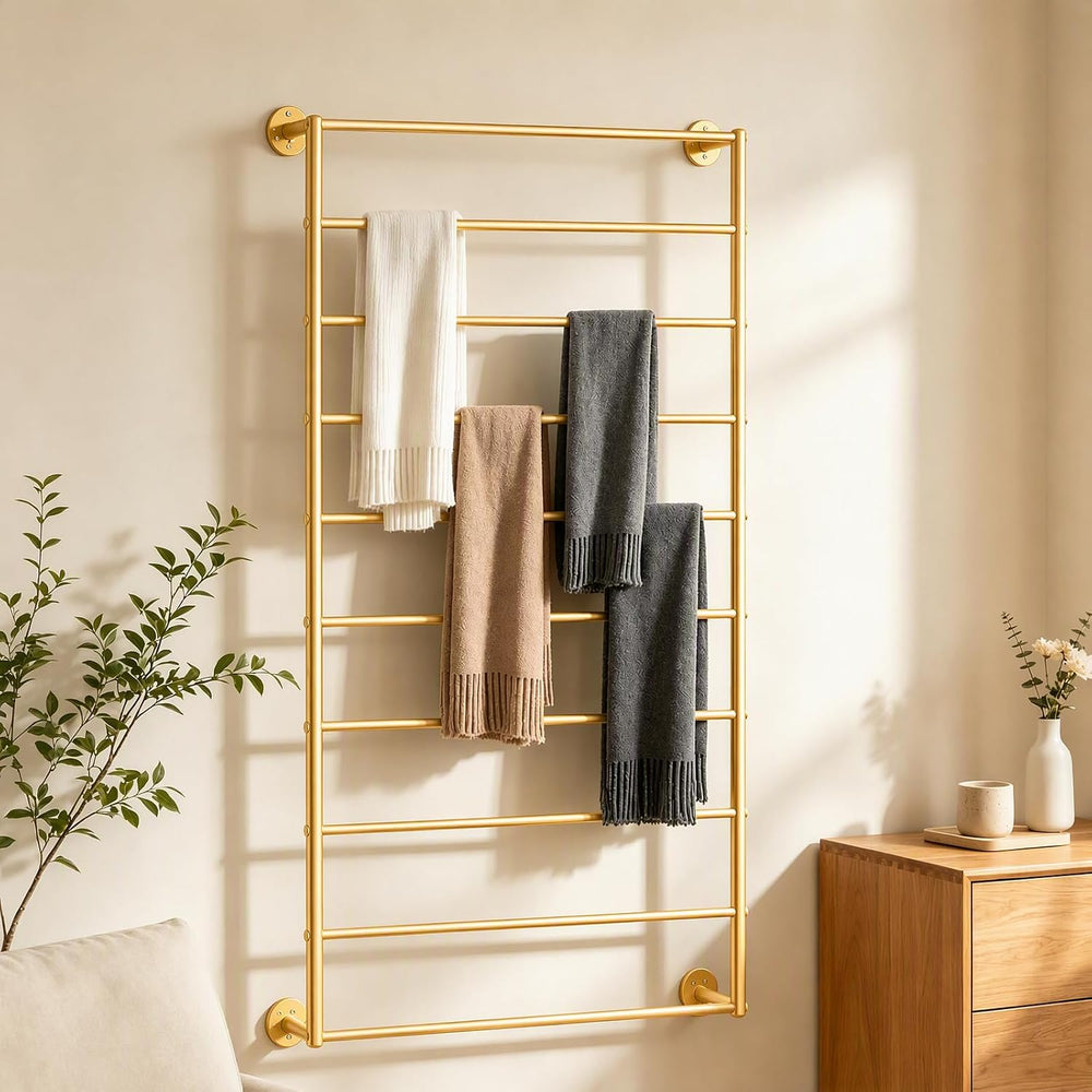 10 Tier Wall Mounted Rack,Scarf Display Stand,Belt Pants Hangers Scarves Hija...