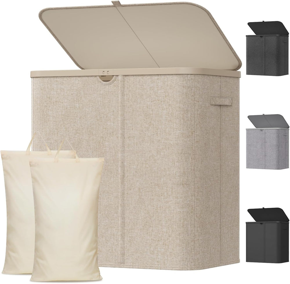 Lifewit 145L Large Laundry Basket with Lid, Laundry Hamper with Plastic Handl...