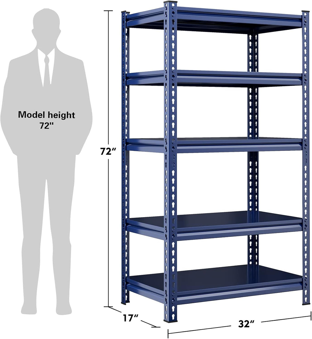 REIBII Garage Shelving 2000 LBS Storage Shelves Heavy Duty Metal Shelving Uni...