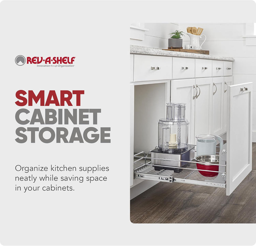 Rev-A-Shelf Pullout Drawer Organizer for Kitchen Cabinets, 15" x 22"
