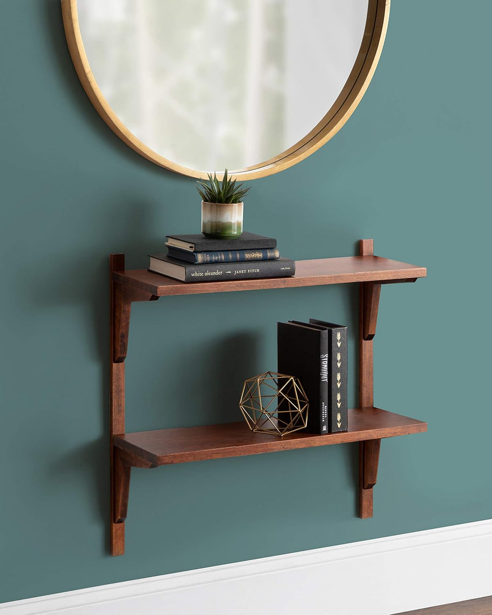 Kate and Laurel Meridien Mid-Century Wall Shelves, 24" x 8" x 24&qu...