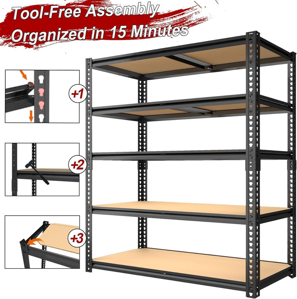 Garage Racks for Storage，5-Tier Adjustable Garage Shelving Storage Shelves,24...