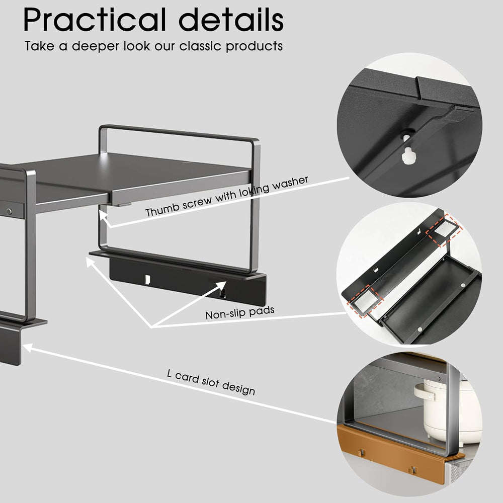 Adjustable Fridge Top Storage Rack,20.8"-36.6" Expandable Organizer...