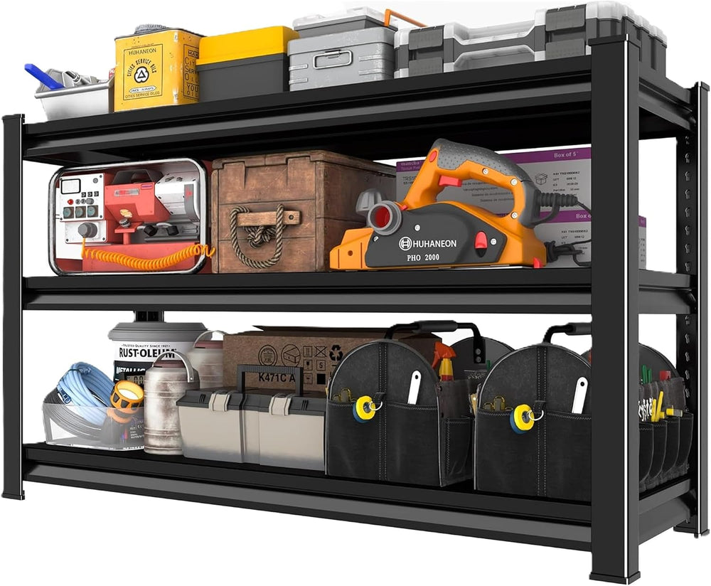 Metal Storage Garage Shelving - 48" W x 16" D x 39" H Black