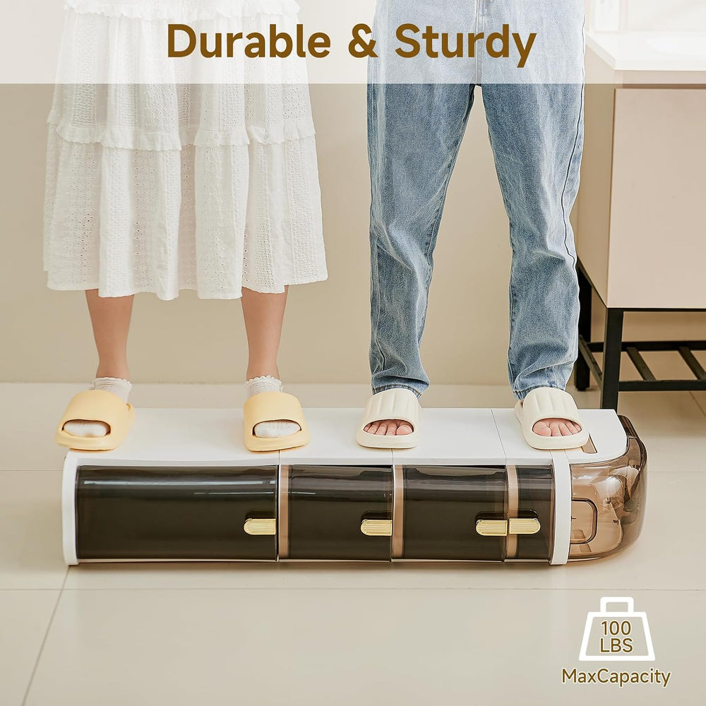 Ceruaxb 4-Tier Slim Bathroom Cabinet with Drawers and Toilet Paper Holder