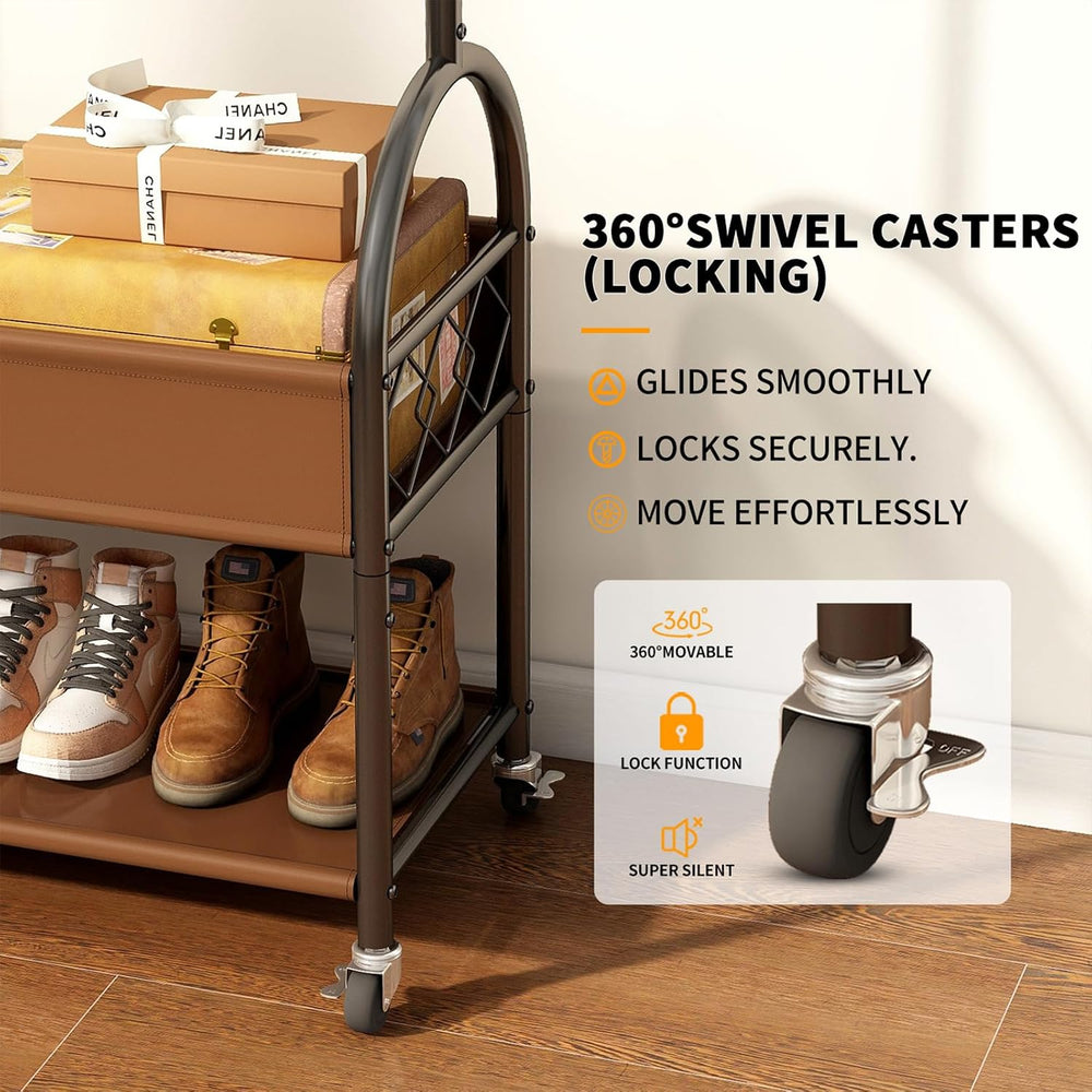 Portable Rolling Anywhere Clothes Racks for Hanging Clothes, Heavy Duty Metal...