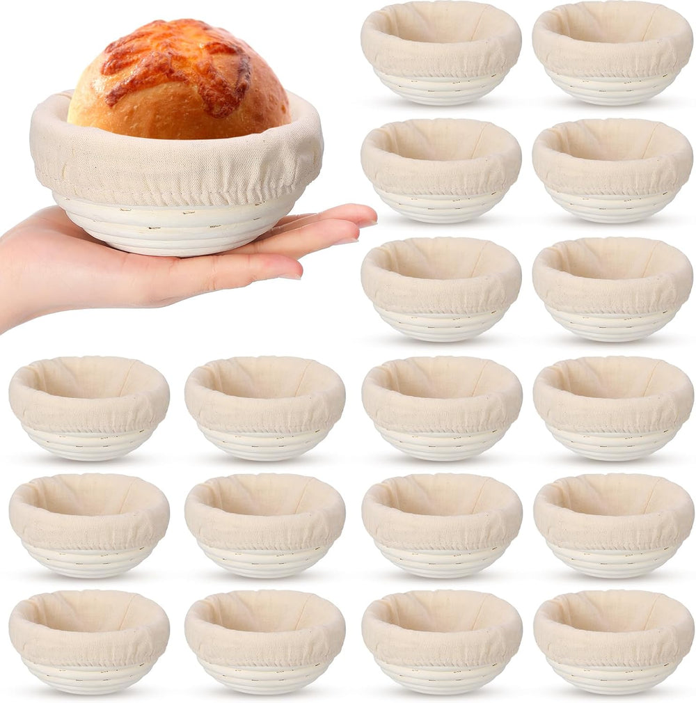 FoldTier 20 Pcs Banneton Bread Proofing Baskets Bulk, 5 Inch Mini Round Dough...
