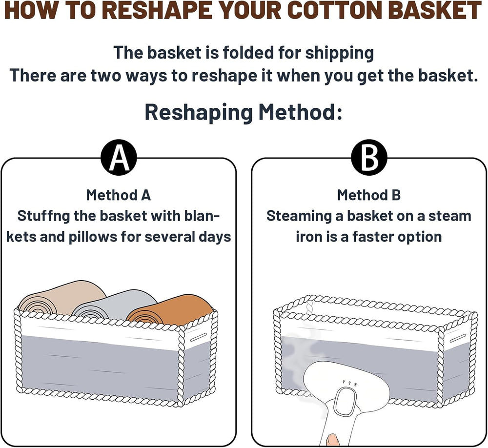 MiniArk Large Shallow Organizing Baskets 15x11x5.1 Inches - Rope Woven Storag...
