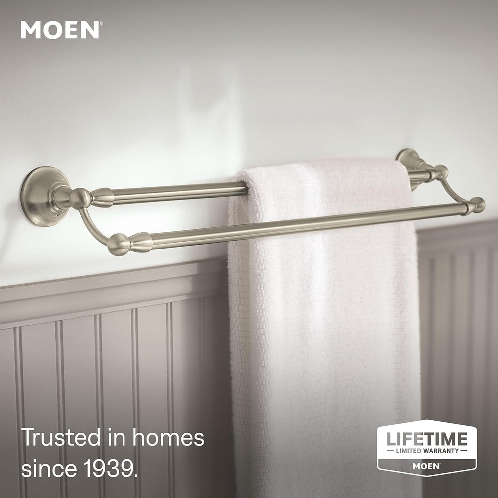 Moen Sage Collection Spot Resist Brushed Nickel 24-Inch Double Bathroom Towel...