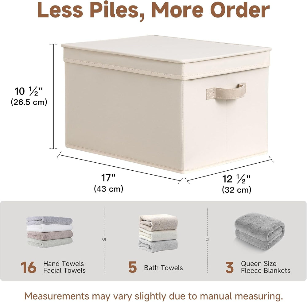 StorageWorks Fabric Storage Bins with Lids, Closet Storage Bins