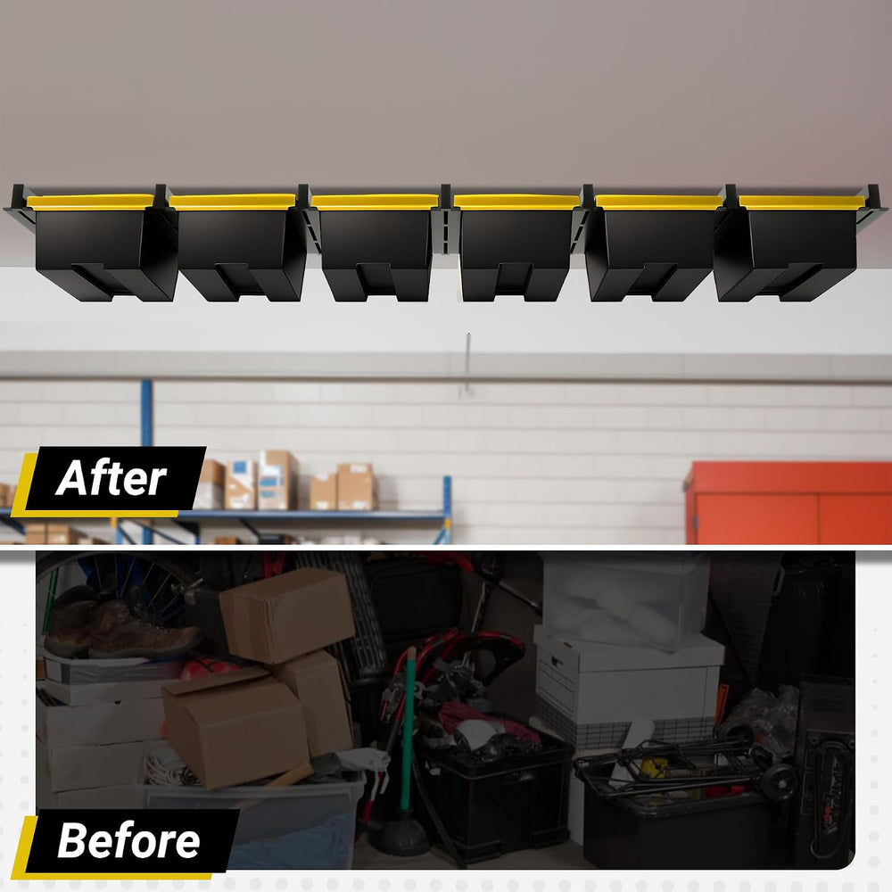 6-bin Overhead Garage Storage Rack, Ceiling Storage Racks
