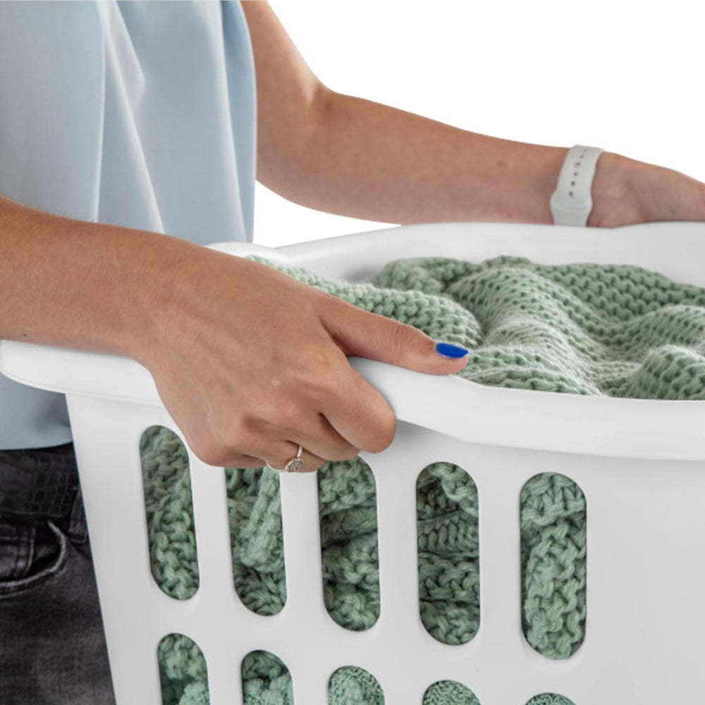 Sterilite 12-Pack Rectangular Laundry Basket, Plastic Clothes Hamper, 1.5 Bus...