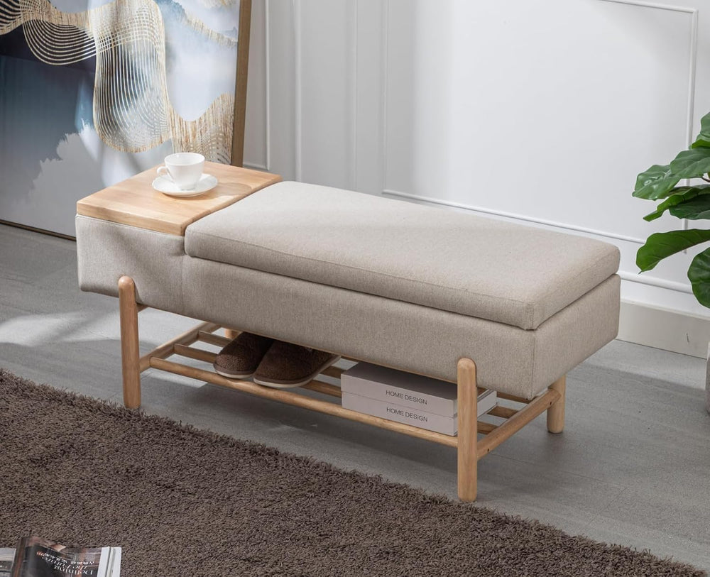 EALSON Modern Storage Bench for Bedroom End of Bed Upholstered Ottoman Bench ...