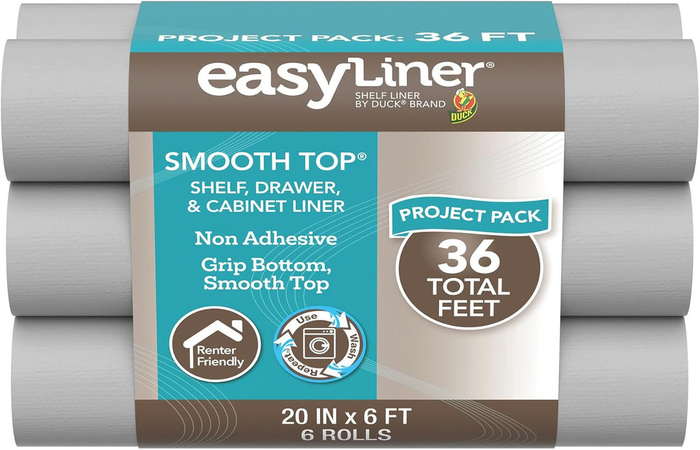 Smooth Top EasyLiner for Cabinets & Drawers, Easy to Install, Shelf Paper...