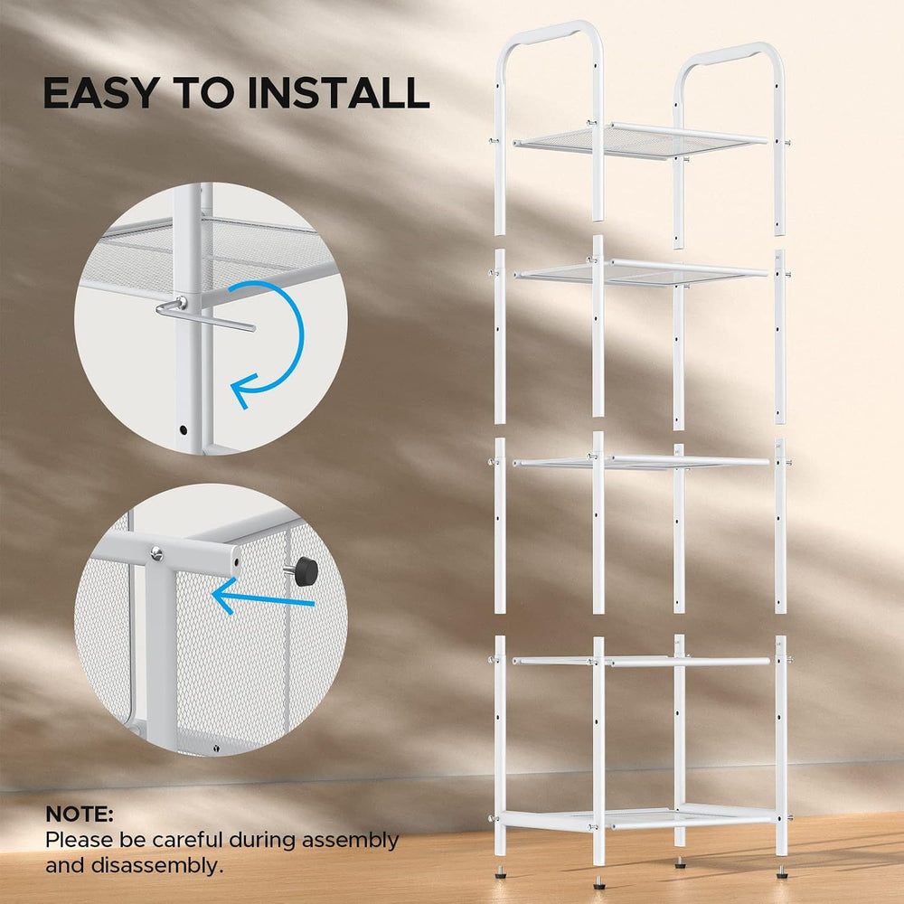 5 Tier Standing Shelf Units for Kitchen Storage Rack, White