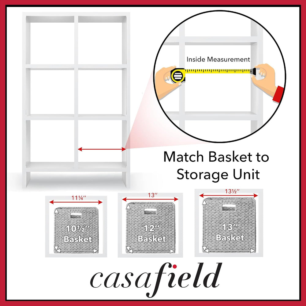 Casafield 12" x 12" Water Hyacinth Storage Baskets, Espresso - Set ...