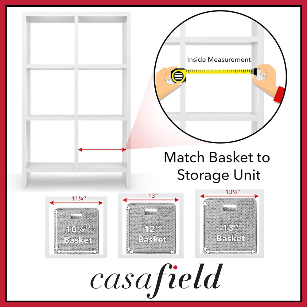 Casafield 10.5" x 10.5" Hyacinth Storage Baskets, Whitewash - Set o...