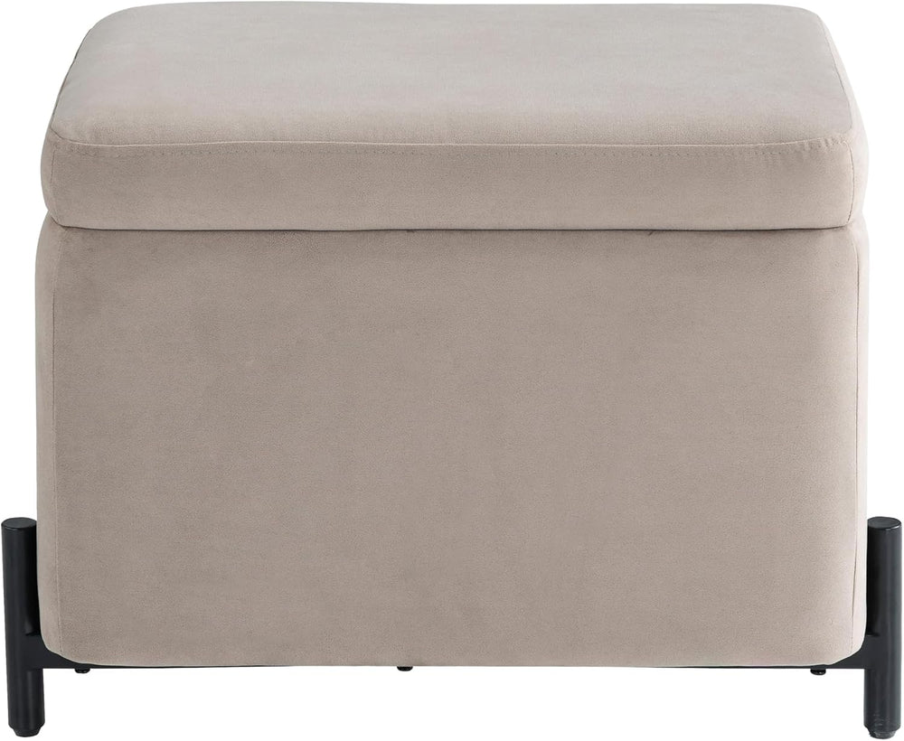 Studio Living® Connor 24" Small Storage Ottoman, Modern Boho, Matte Blac...