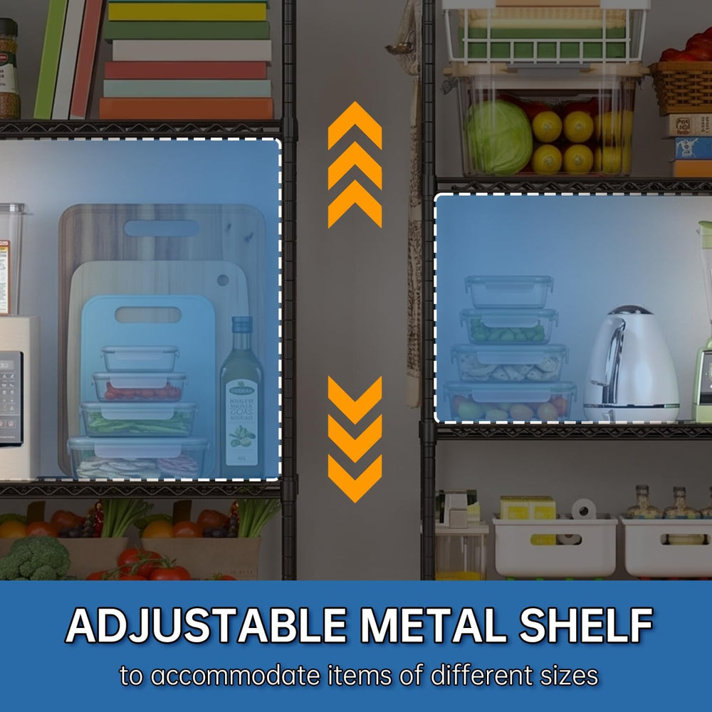 6 Tier 36" W x 18" D x 78" H Rolling Wire Metal Storage Shelve...