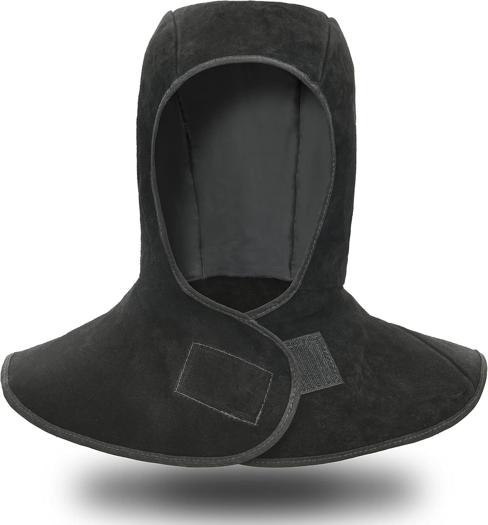 Leather Welding Spats+Welding Hood,Heat and Abrasion Resistant Welding Boot C...