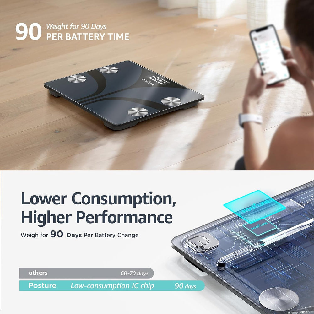 Posture Scale for Body Weight, Digital Bathroom Smart Scale, 13 Body Composit...