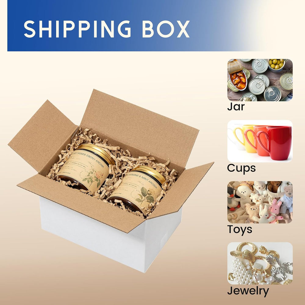 Mefleet 6x4x4" Small Shipping Boxes 100 Pack Corrugated Cardboard Box White
