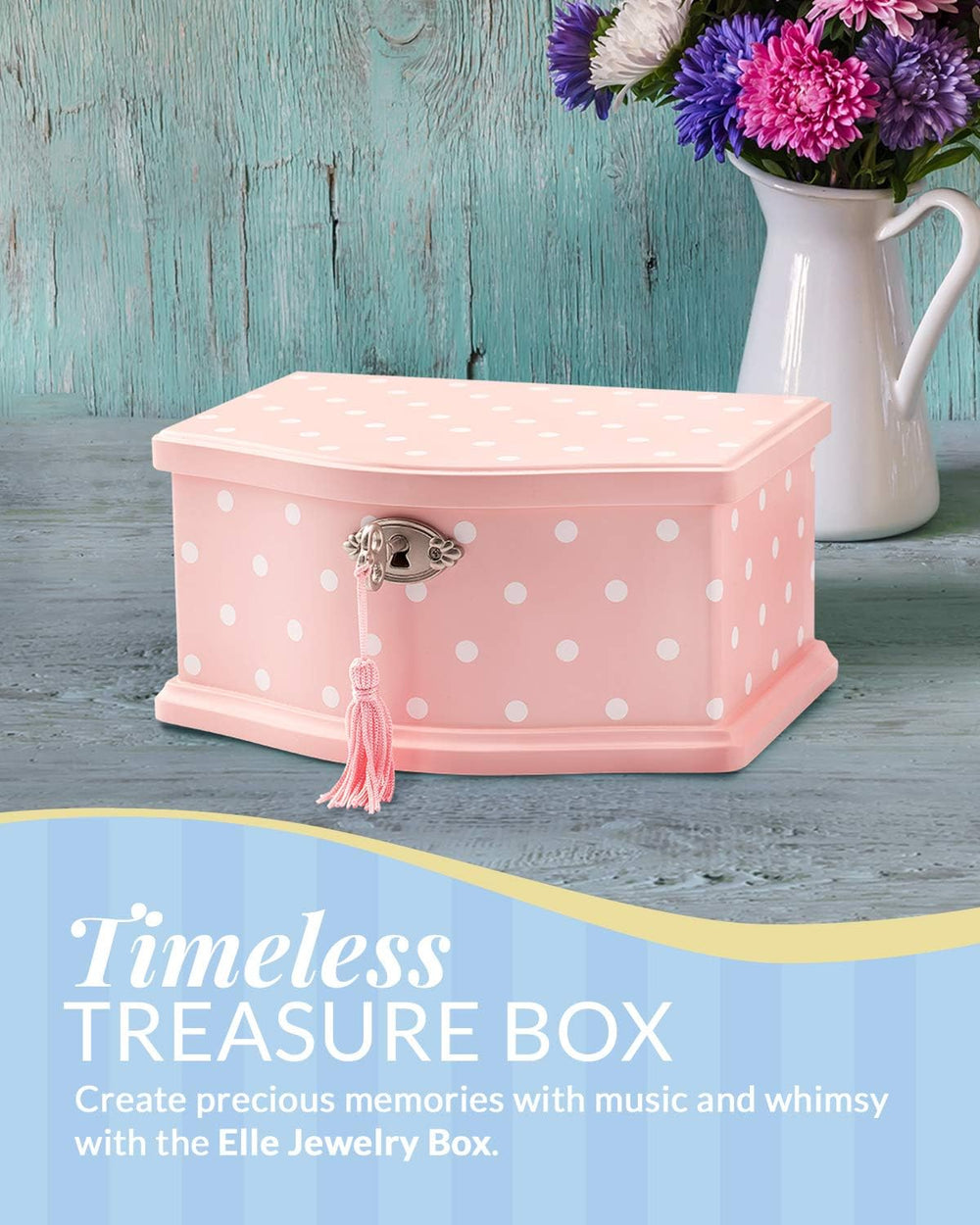 Elle Jewelry Box - Ballerina Jewelry Organizer and Swan Lake Wind-Up Music Bo...