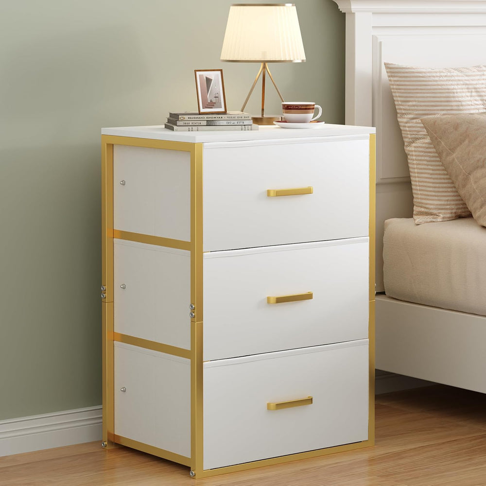 Closet Drawers for Clothes, Small Nightstands with 3 Fabric Drawers