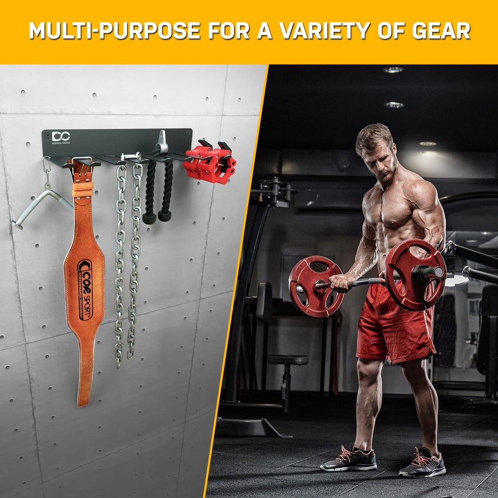 Double Circle Gym Equipment Storage Rack - Multi Purpose Gym Equipment Wall R...