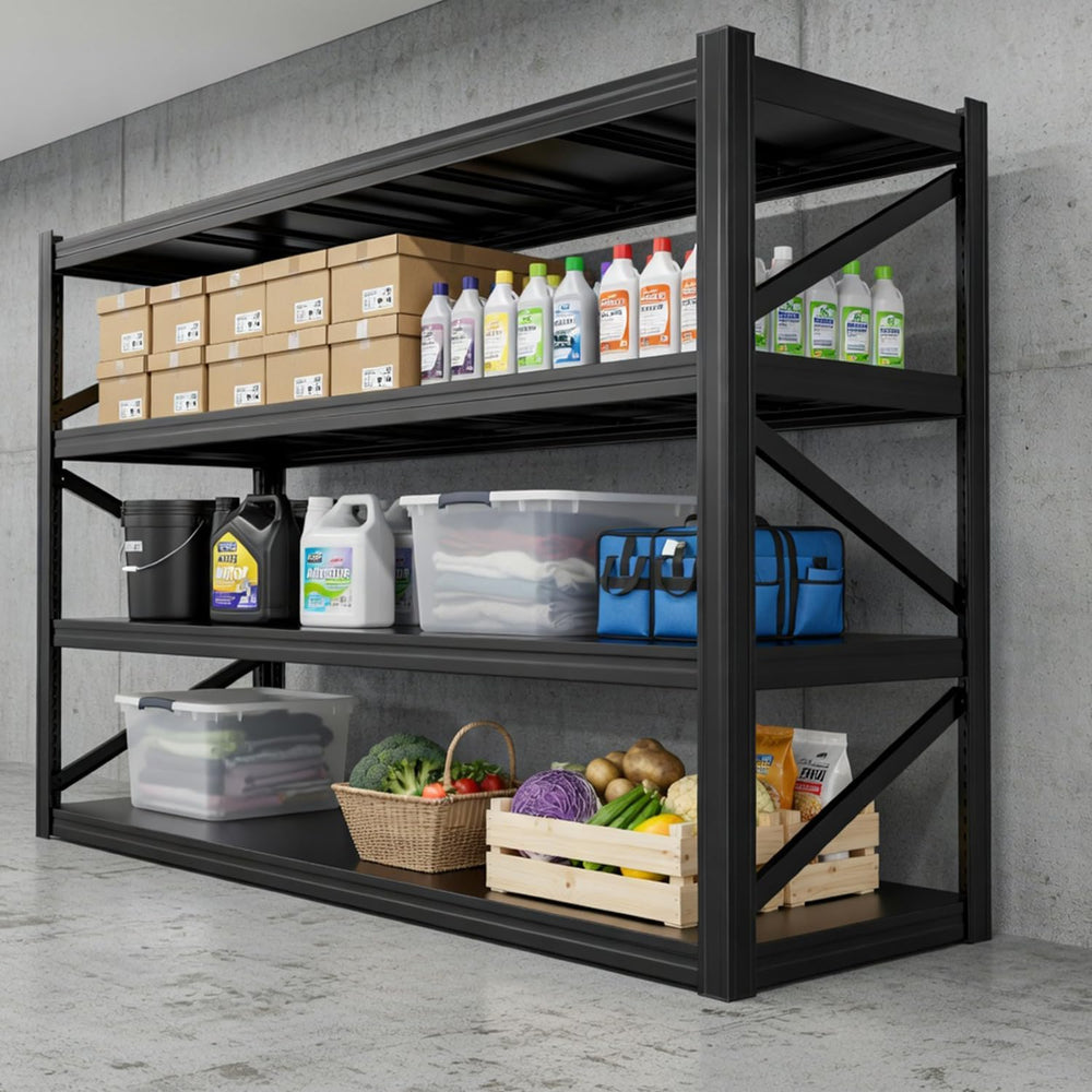 4-Tier Heavy Duty Garage Shelving, 8,000 lbs Capacity Adjustable Metal Storag...