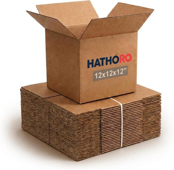 Small Shipping Boxes 12"L x 12"W x 12"H, 25-Pack | Kraft Corrugated Cardboard Boxes for Packing, Moving and Storage, Multi-Purpose
