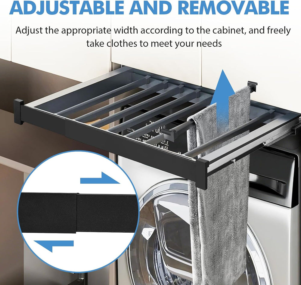 YJINGRUI Pull Out Trousers Rack for Closet, 11 Rods, 66lb (23.6-33.5in)