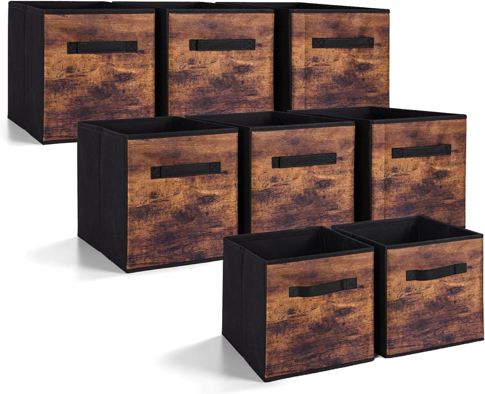 13 Inch Fabric Storage Cubes, 8 Pack Foldable Storage Bins with Handle, Fabri...