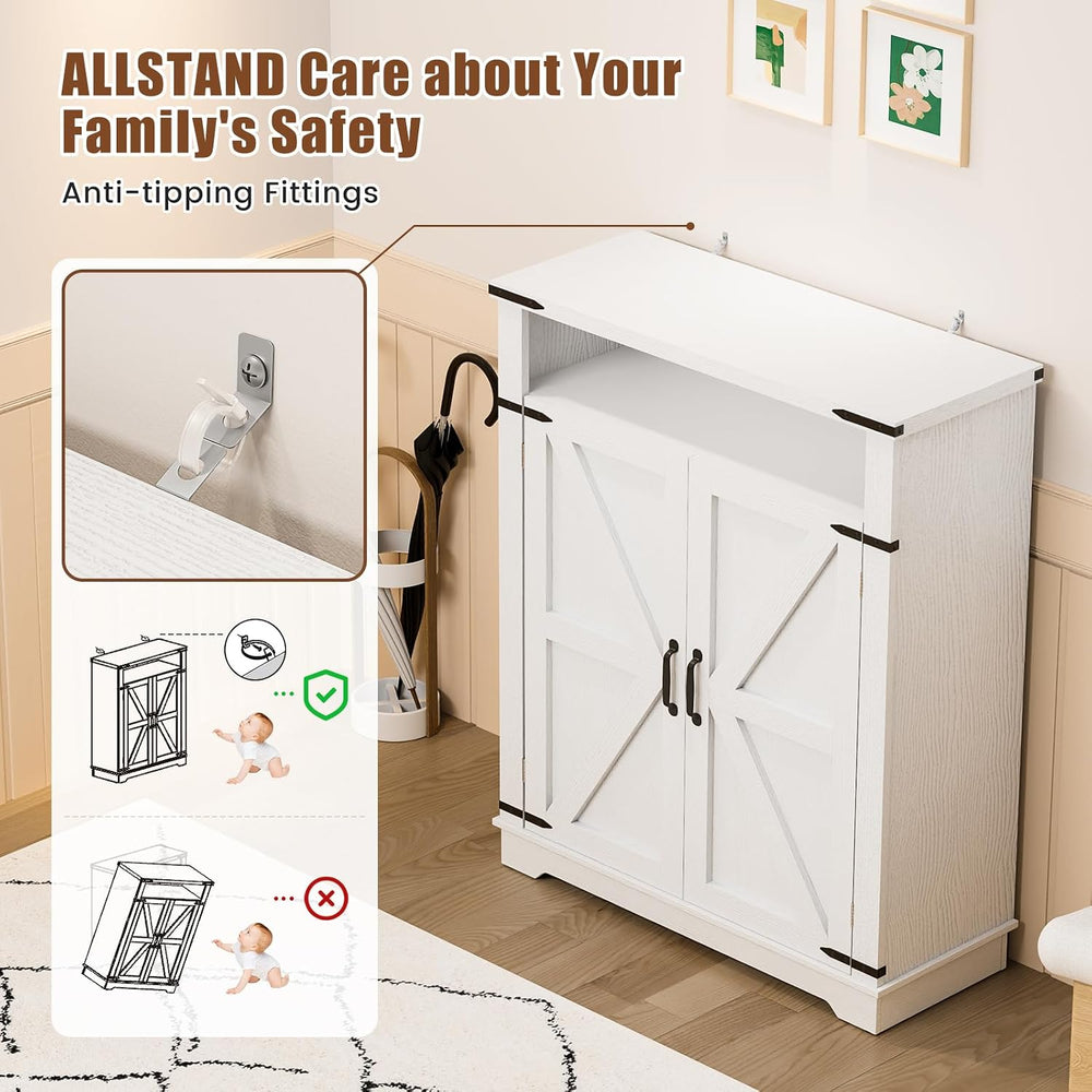6-Tier Shoe Cabinet Holds Up to 20 Pairs, Entryway Shoe Rack, White