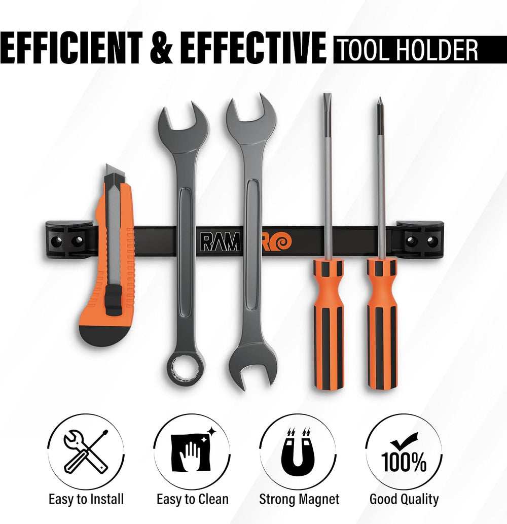 12" Magnetic Tool Holder Strip - A Tool Magnet Bar for Garage Organizati...