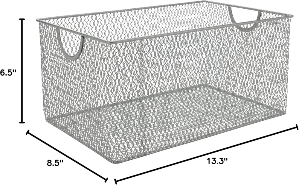 YBM Home Kitchen Pantry Organizer Wire Basket for Shelves, Cabinets, Pantry, ...