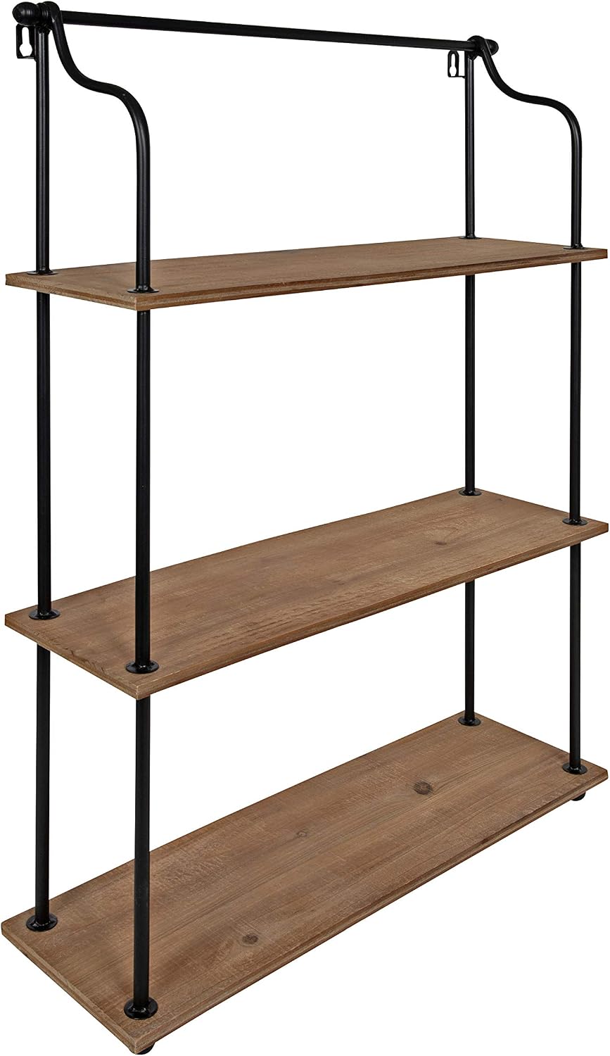 Kate and Laurel Walters Wood and Metal 3-Tier Shelving, 21" x 32", ...