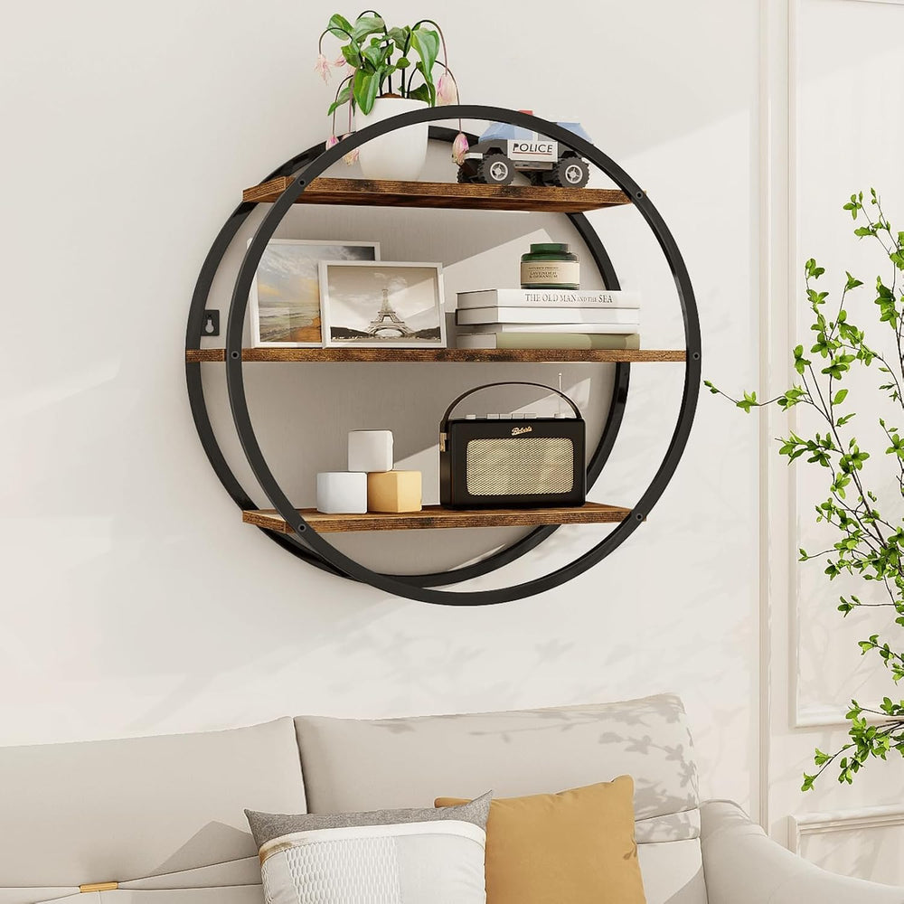 Circle Shelf Wall Decor, 3 Tier Decorative Round Wall Shelf