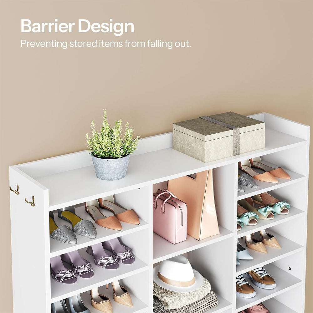 HOOBRO 10 Tier Shoe Rack Tall, 47" Large Wooden Shoe Rack Organizer, 61&...