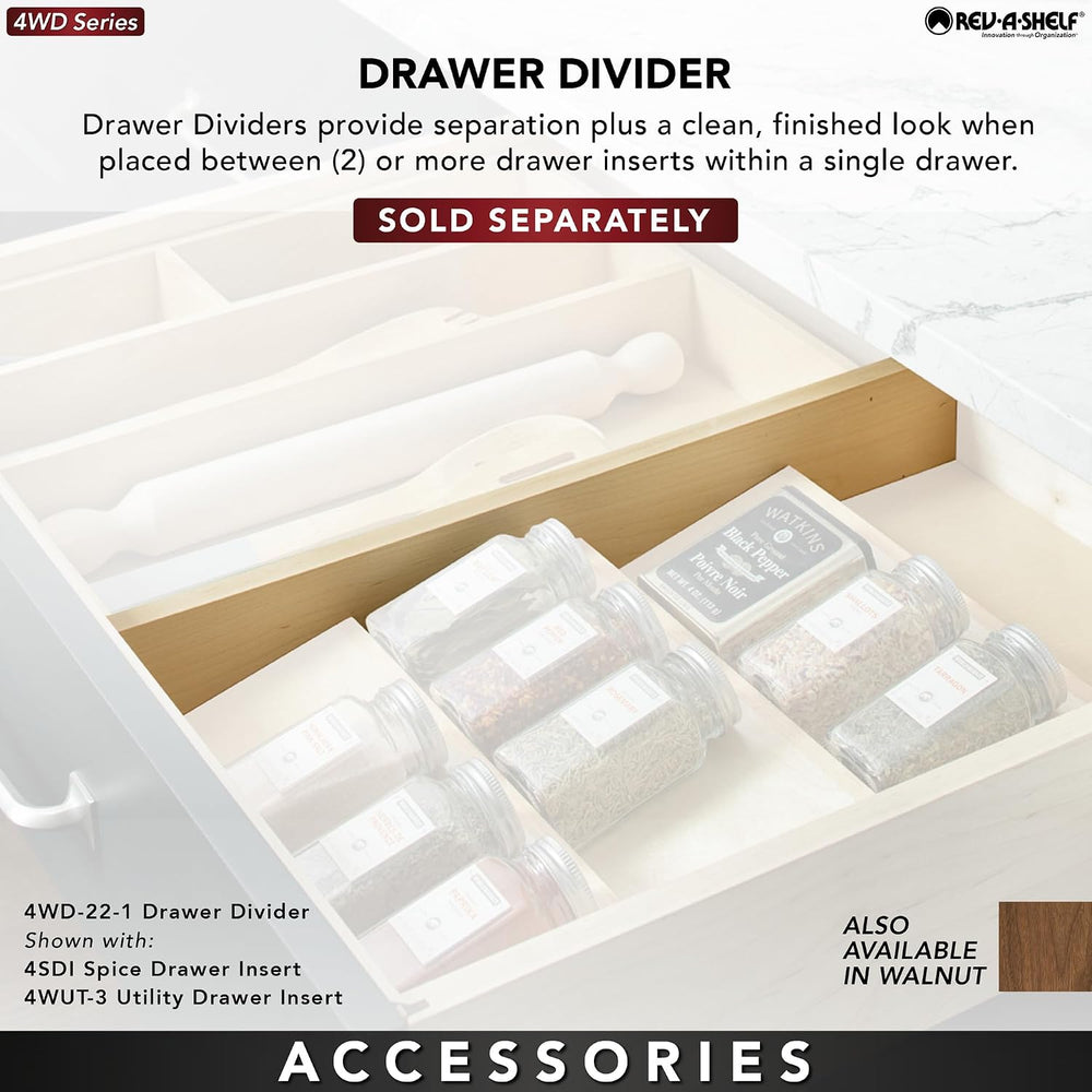 Rev-A-Shelf Trim-to-Custom-Fit Silverware Drawer Organizer For Kitchen Utensi...