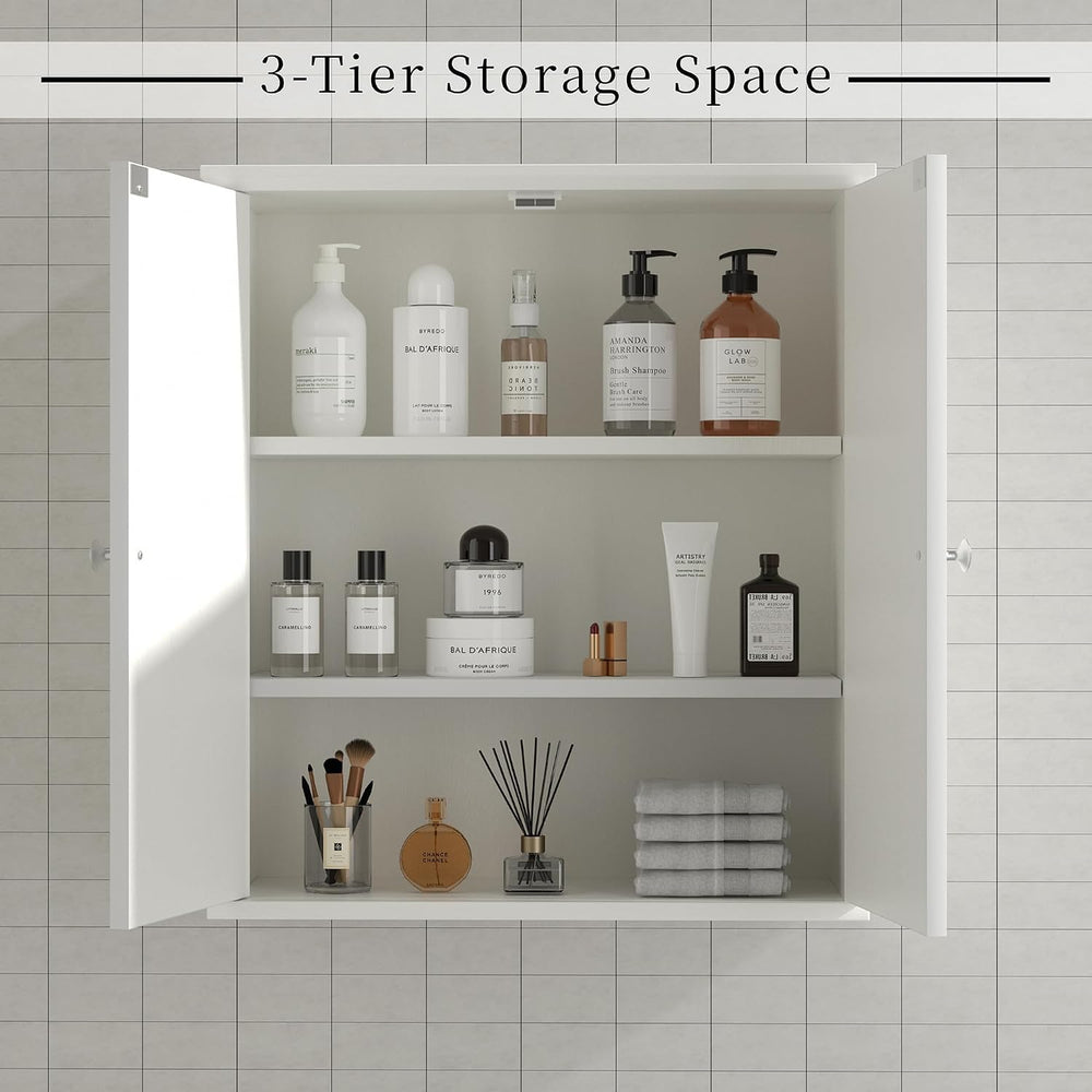 Shintenchi Bathroom Wall Medicine Cabinet, Over The Toilet Storage, White
