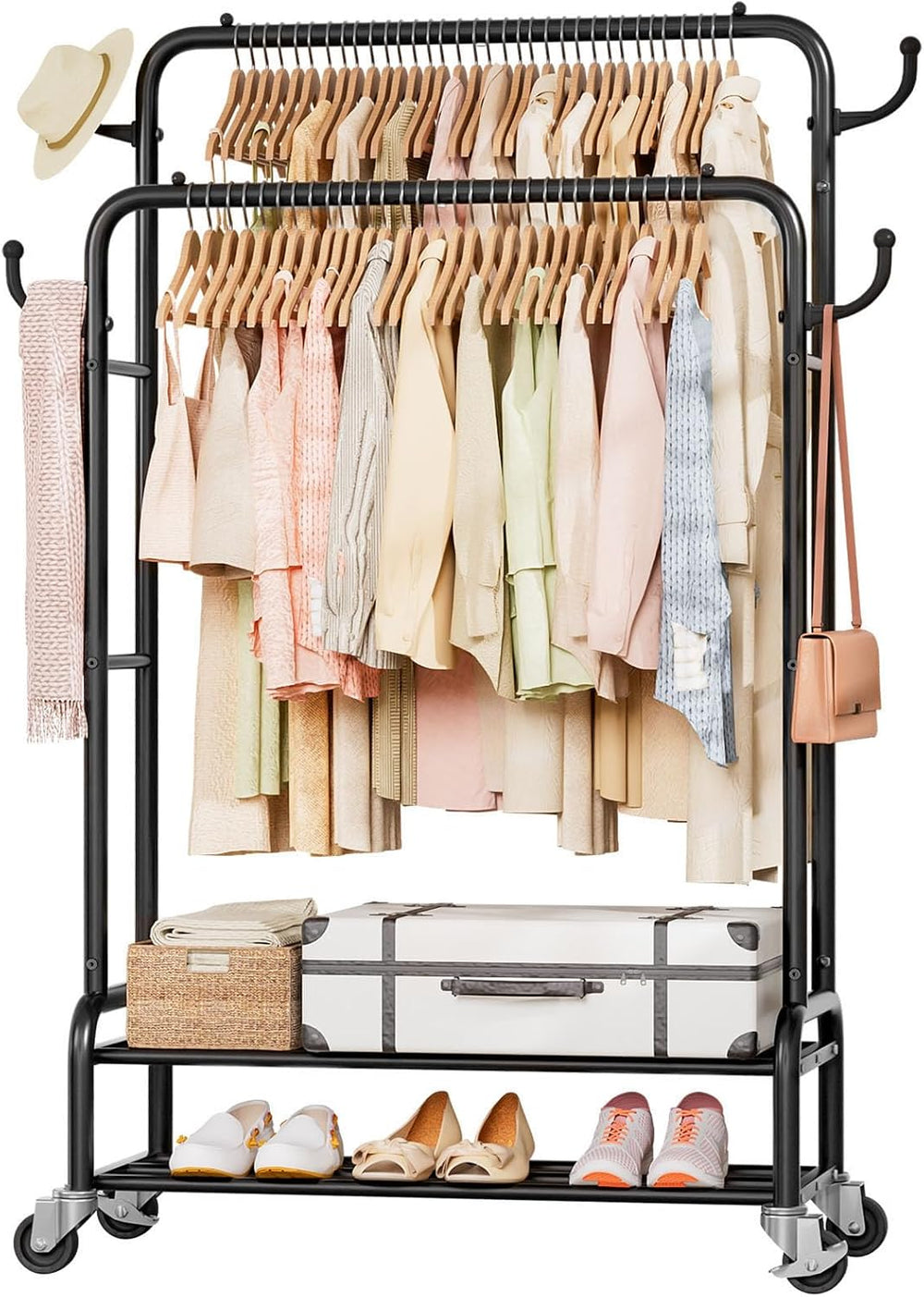 Homde Sturdy Garment Rack for Bedroom: 265 lbs Heavy Duty Clothes Organizer